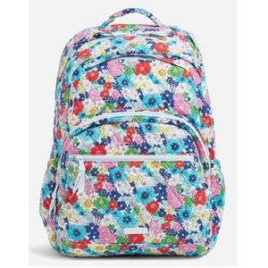 Vera Bradley Far Out Floral Essential Cotton Large Backpack